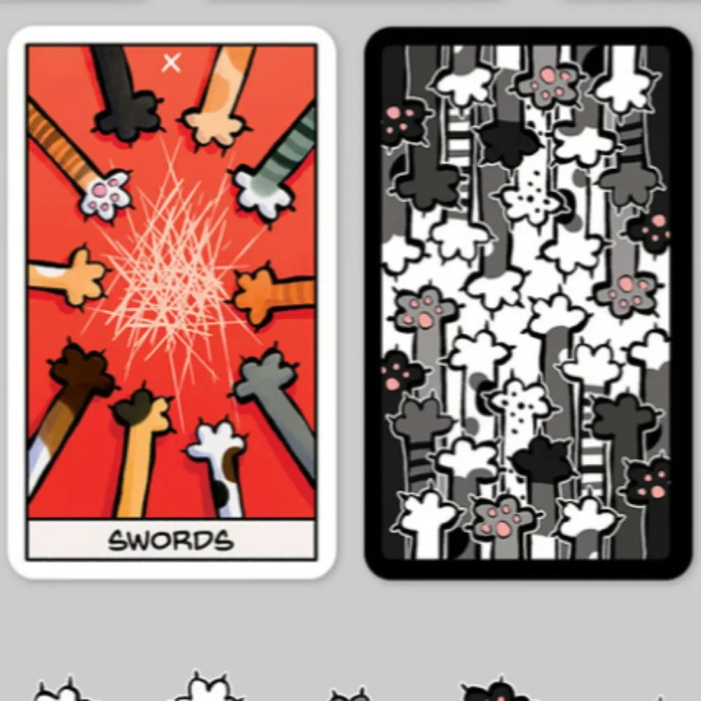 Catomancy Tarot Deck - 78 Cards with Soft Cat Paws Design