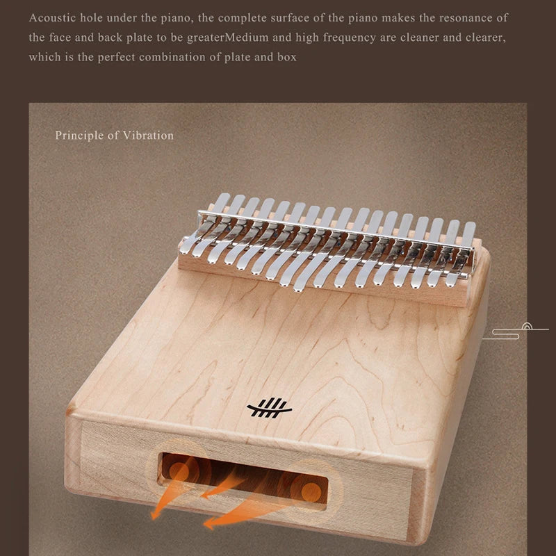 Hluru 17/21-Key Kalimba Thumb Piano - High-Quality Wood, Portable Instrument