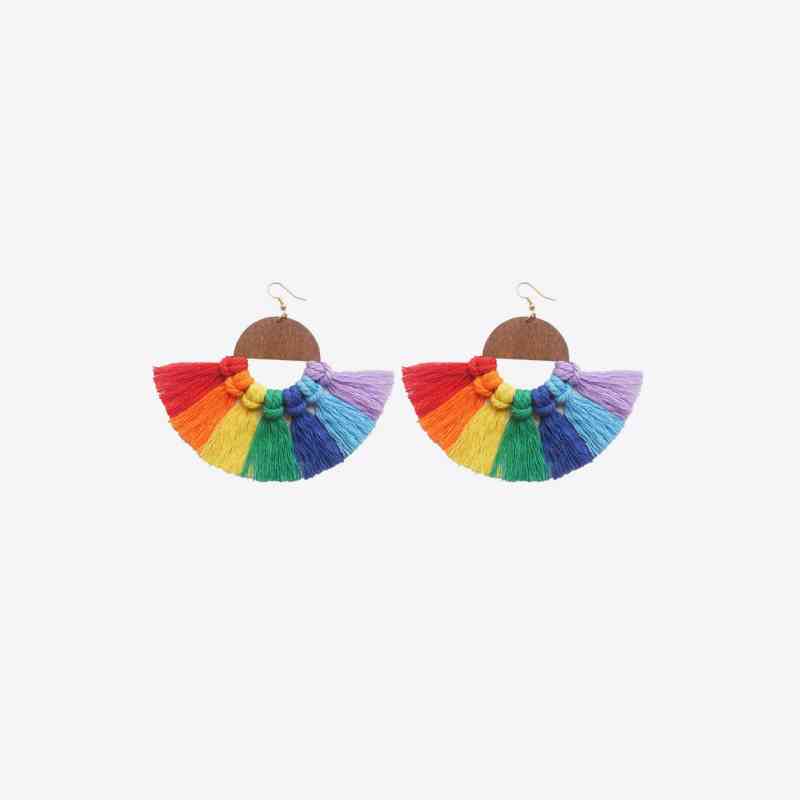 Rainbow Tassel Detail Drop Earrings LGBTQ PRIDE