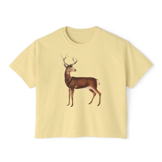 Soft Like Deer Women's 100% Cotton Boxy Cropped T-shirt Eco-friendly