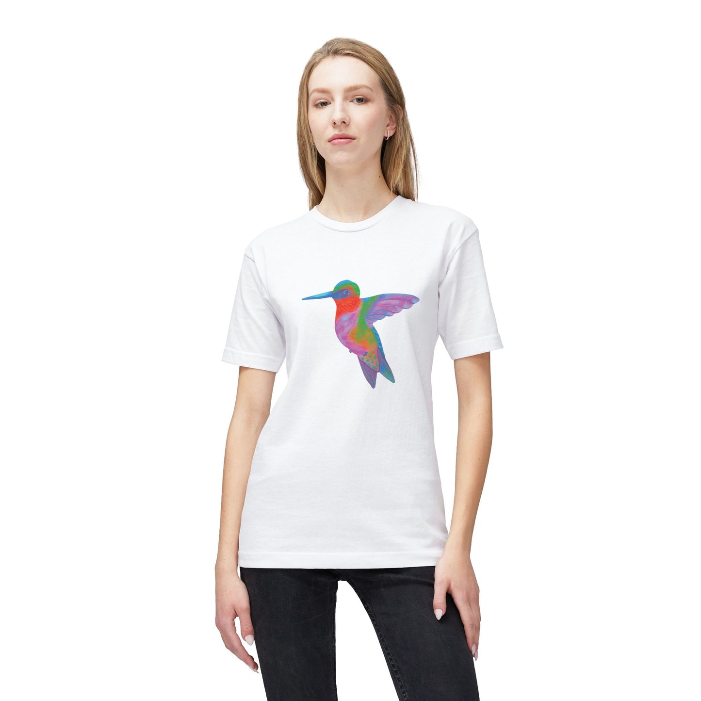 Joyful Hummingbird Unisex Midweight Pure Cotton T-shirt