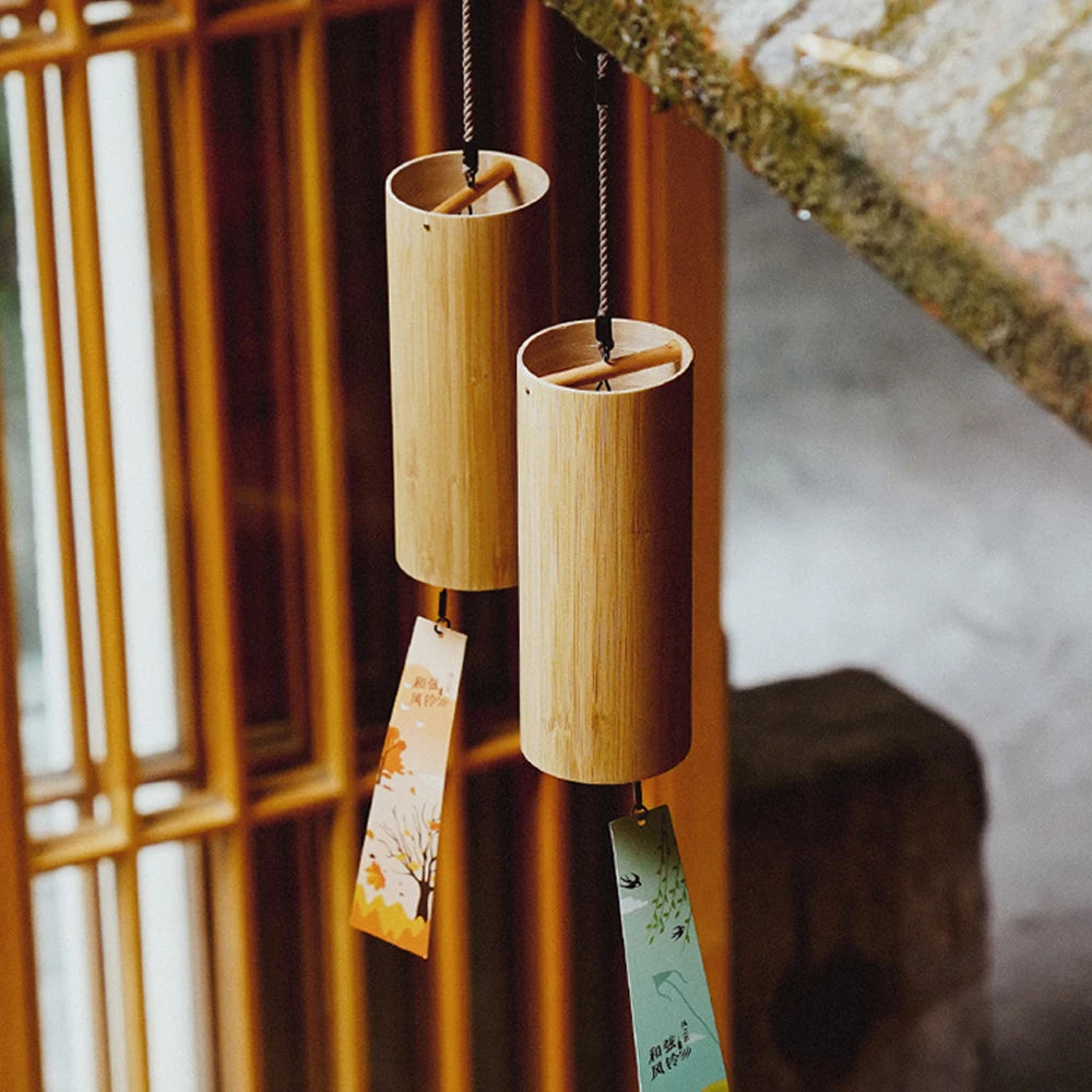 Sound Healing Wind Chimes - Bamboo Chord Handmade Musical Windchime