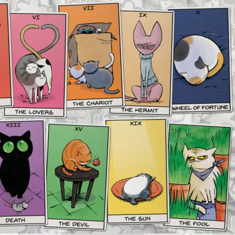 Catomancy Tarot Deck - 78 Cards with Soft Cat Paws Design