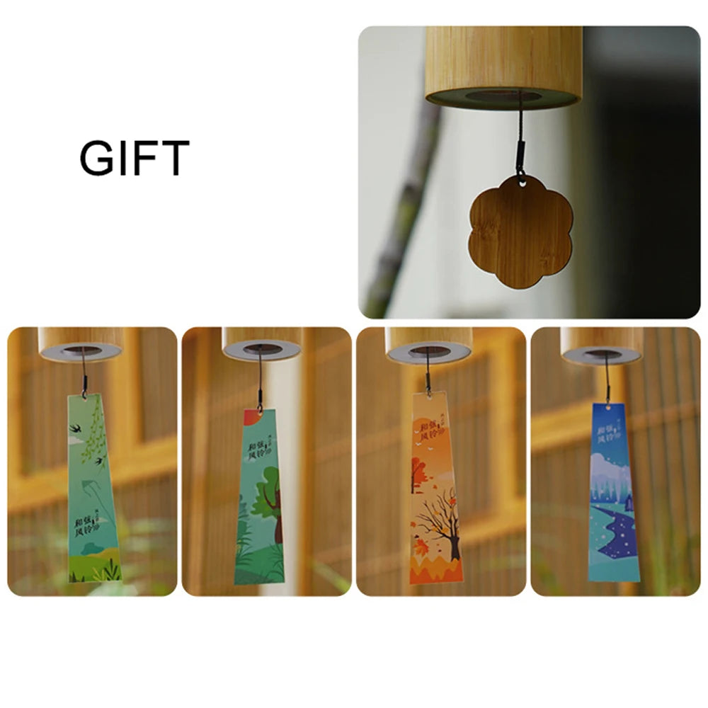 Sound Healing Wind Chimes - Bamboo Chord Handmade Musical Windchime